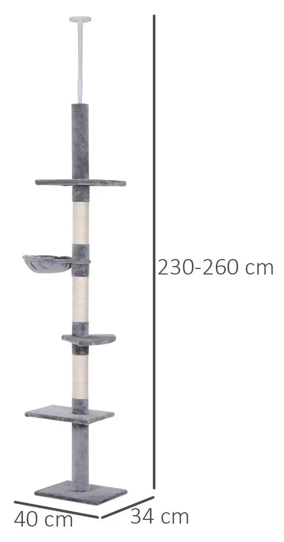 Ansamblu de joaca pentru pisici PawHut D30-209GY (Grey/White)