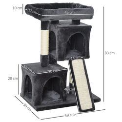 Ansamblu de joaca pentru pisici PawHut D30-286CG (Black) Thumb