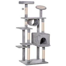 Игровой комплекс для кошек PawHut D30-350 (Light Grey/Beige)