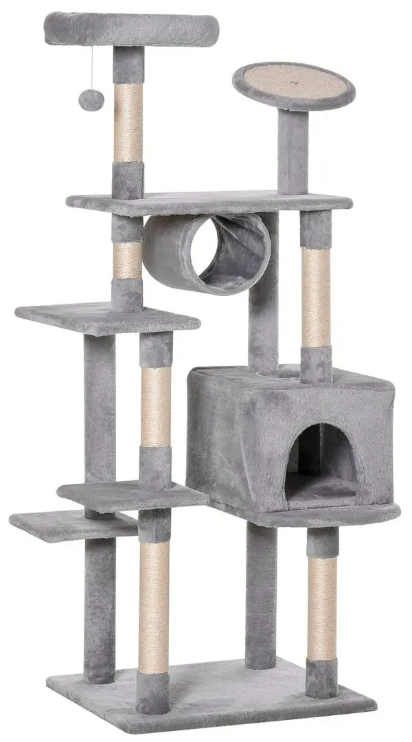 Игровой комплекс для кошек PawHut D30-350 (Light Grey/Beige)