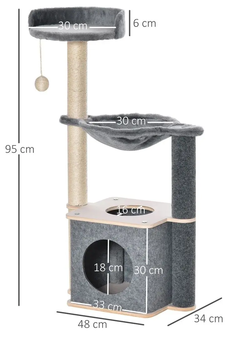 Игровой комплекс для кошек PawHut D30-359 (Grey)