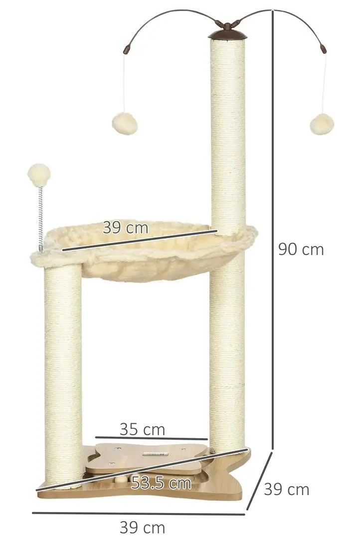 Ansamblu de joaca pentru pisici PawHut D30-586V00BG (Beige)