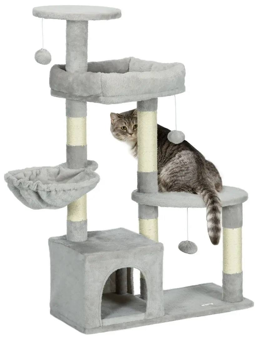 Игровой комплекс для кошек PawHut D30-749V00LG (Light Grey/Beige) - 2