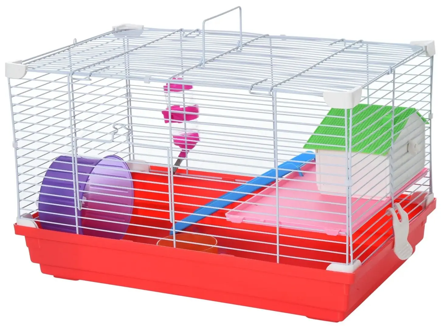 Cusca pentru hamsteri PawHut D51-161 (White/Red) - 2