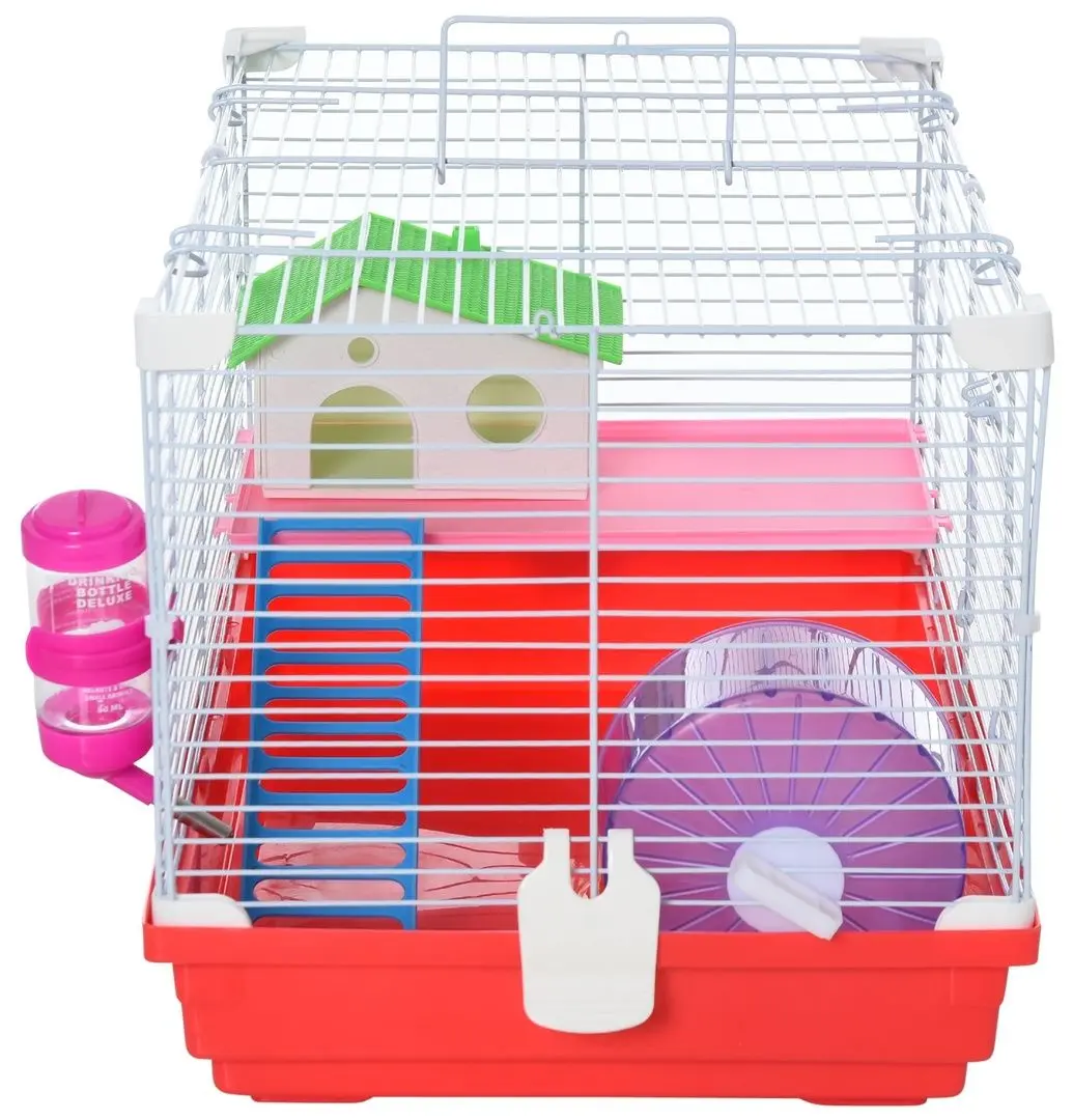 Cusca pentru hamsteri PawHut D51-161 (White/Red) - 3