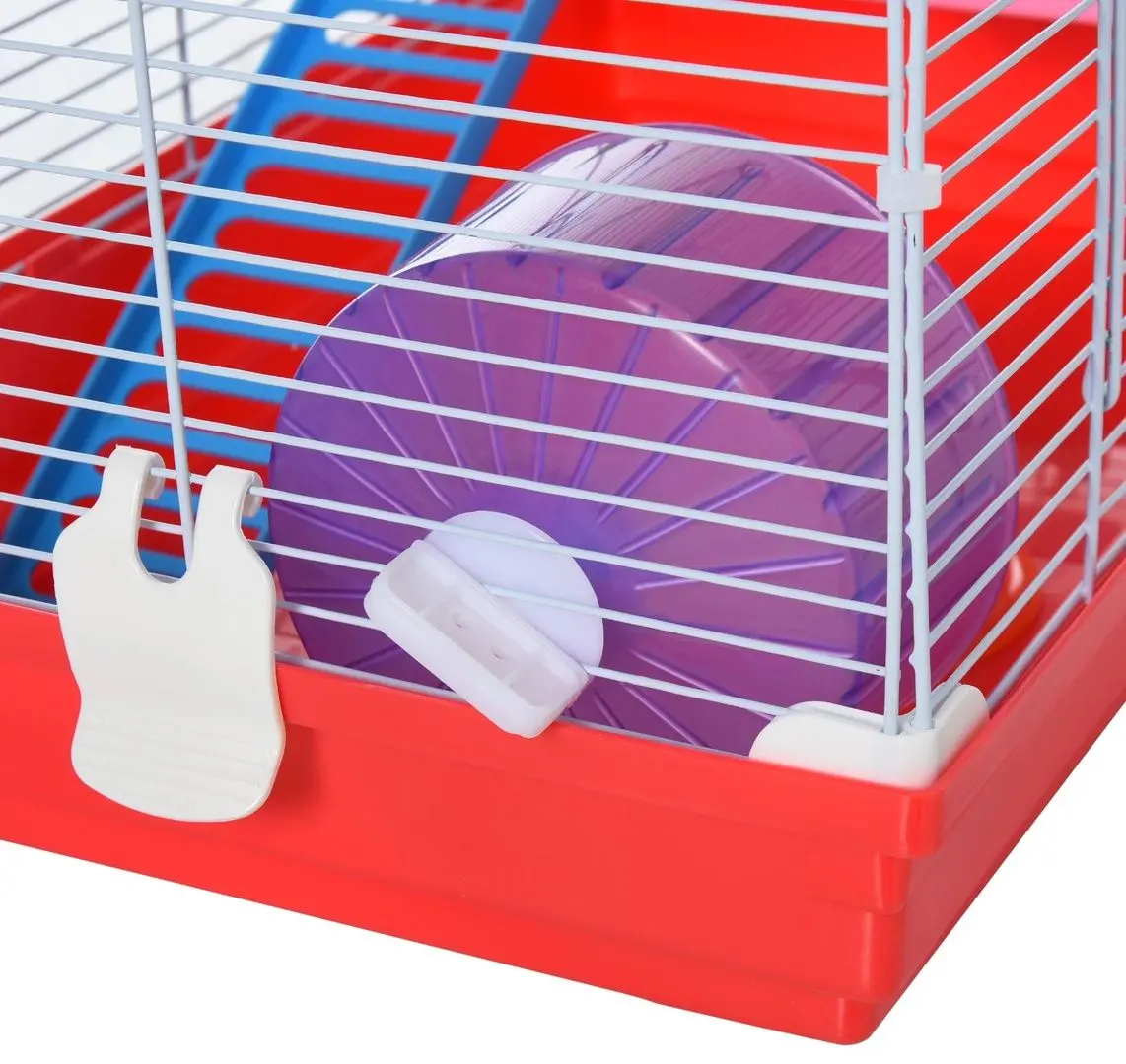 Cusca pentru hamsteri PawHut D51-161 (White/Red) - 4