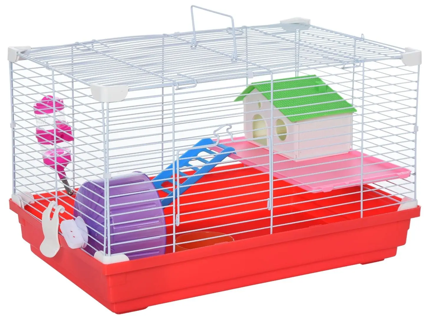Cusca pentru hamsteri PawHut D51-161 (White/Red)
