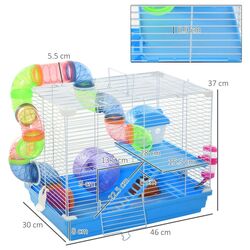 Cusca pentru hamsteri PawHut D51-213 (White/Blue) Thumb