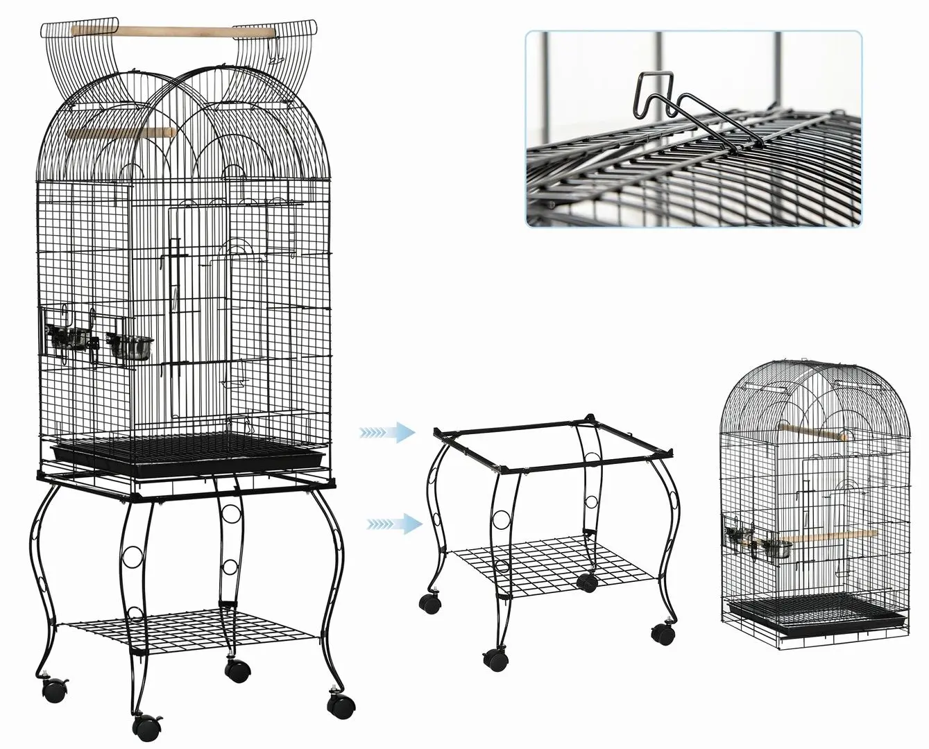 Клетка для птиц PawHut D10-024V01 (Black)