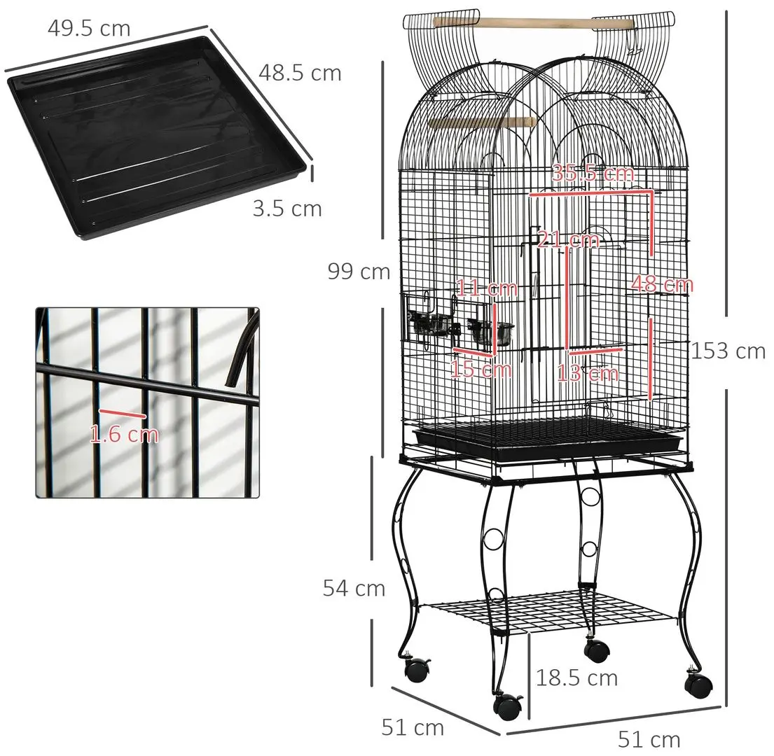 Клетка для птиц PawHut D10-024V01 (Black)