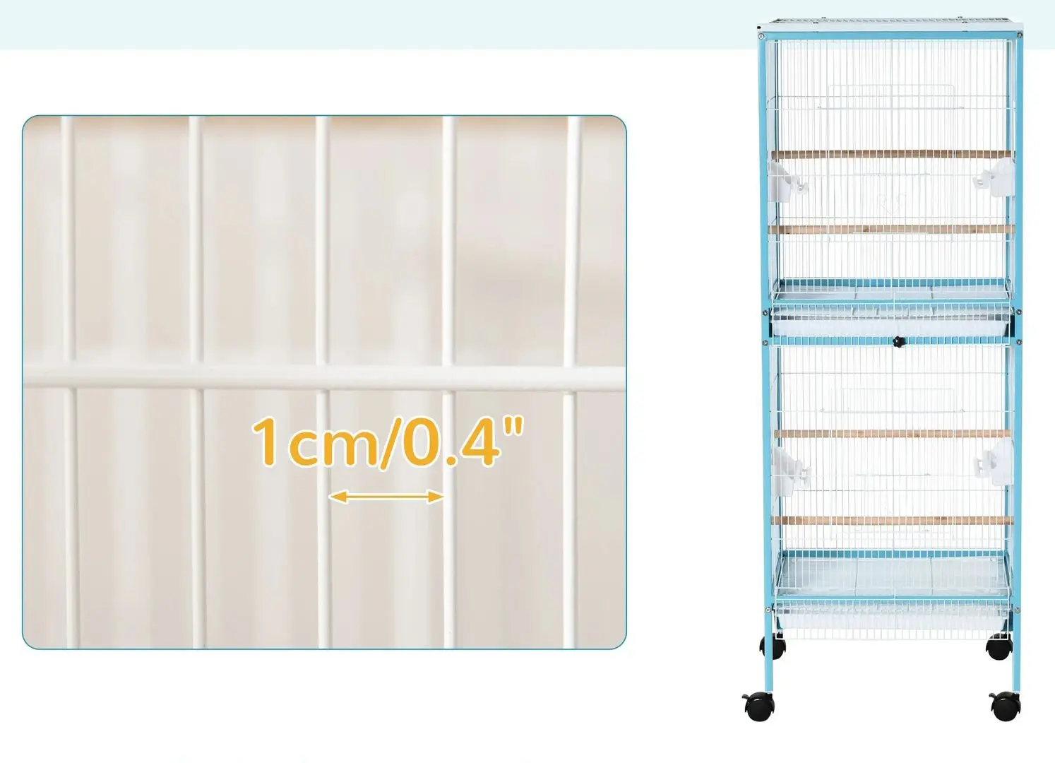 Cusca pentru pasari PawHut D10-074LB (Light Blue)