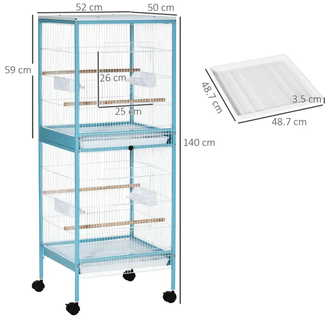 Cusca pentru pasari PawHut D10-074LB (Light Blue)