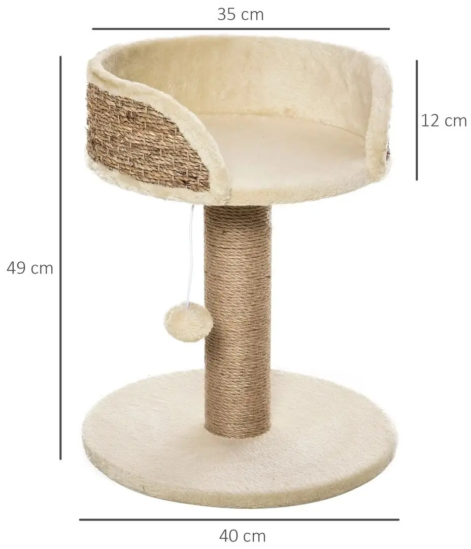 Pat cu zgarietor PawHut D30-329 (Beige)