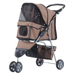Carucior pentru caini PawHut D00-041CF (Brown/Black)