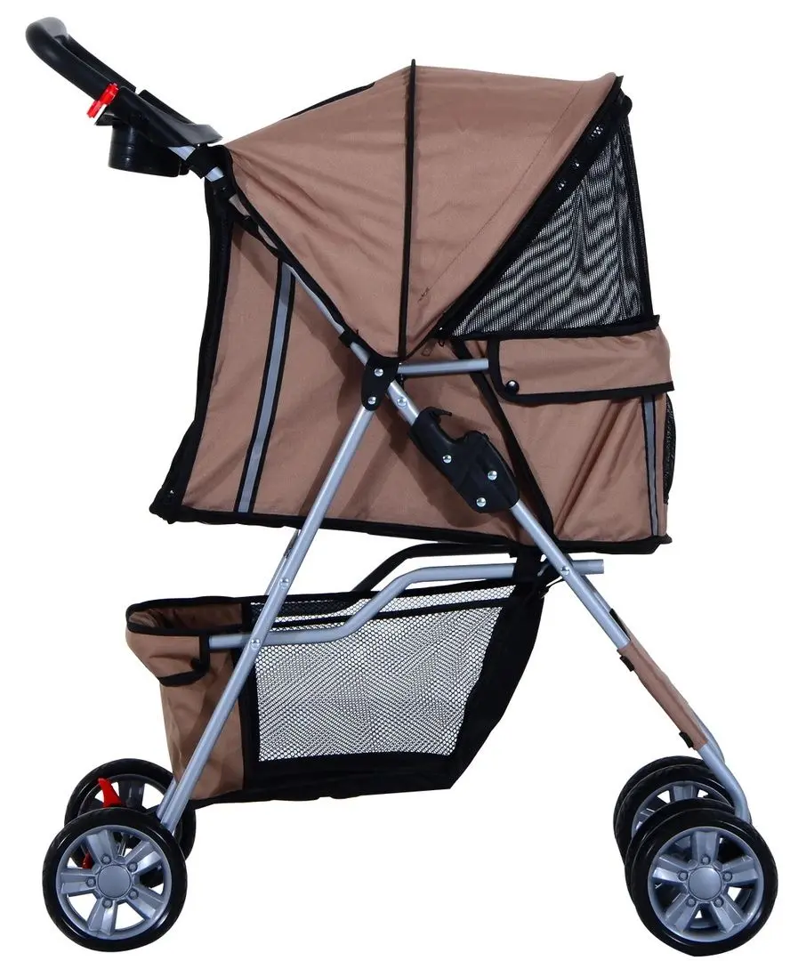 Carucior pentru caini PawHut D00-058CF (Brown/Black)