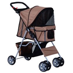 Carucior pentru caini PawHut D00-058CF (Brown/Black)