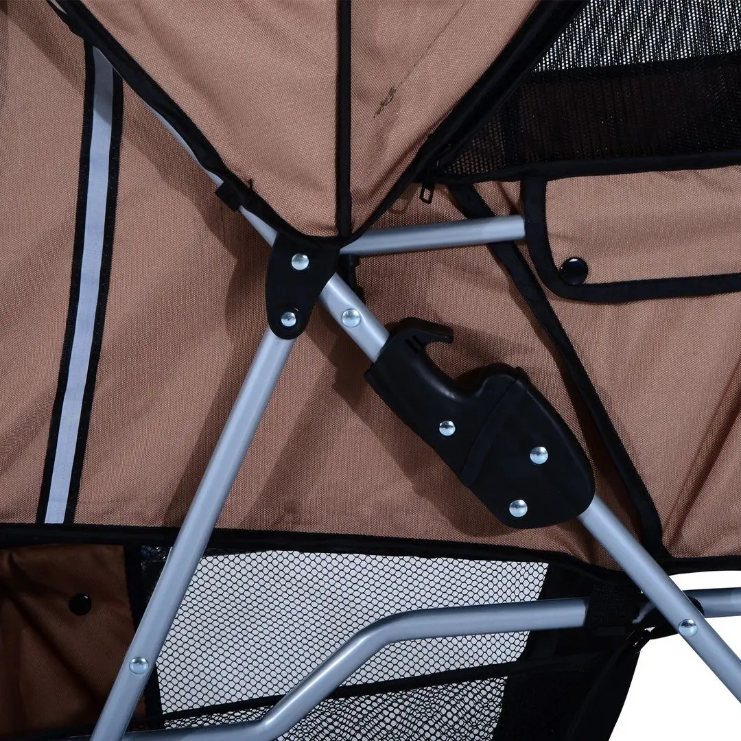 Carucior pentru caini PawHut D00-058CF (Brown/Black)