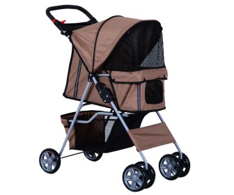 Carucior pentru caini PawHut D00-058CF (Brown/Black)