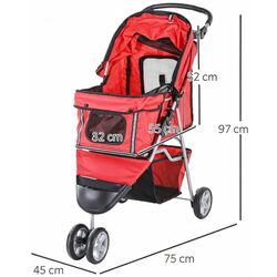 Коляска для собак PawHut D00-058RD (Red/Black) Thumb