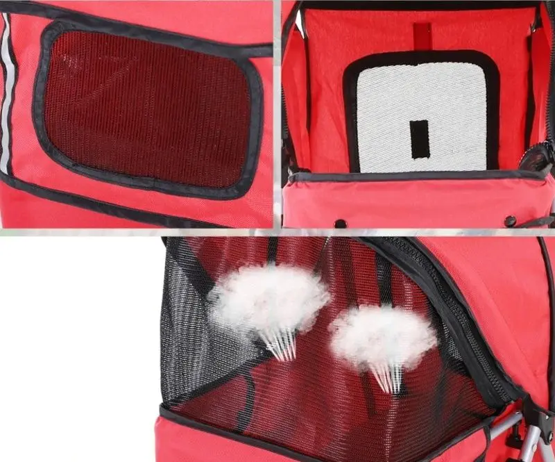 Коляска для собак PawHut D00-058RD (Red/Black) - 4