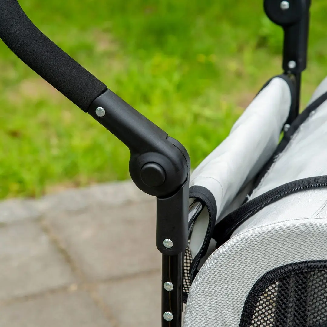 Carucior pentru caini PawHut D00-105V01GY (Grey/Black)