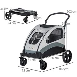 Carucior pentru caini PawHut D00-105V01GY (Grey/Black) Thumb