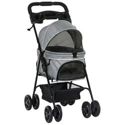 Carucior pentru caini PawHut D00-127GY (Grey/Black)