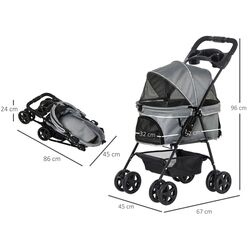 Коляска для собак PawHut D00-127GY (Grey/Black) Thumb