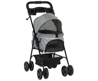 Carucior pentru caini PawHut D00-127GY (Grey/Black)