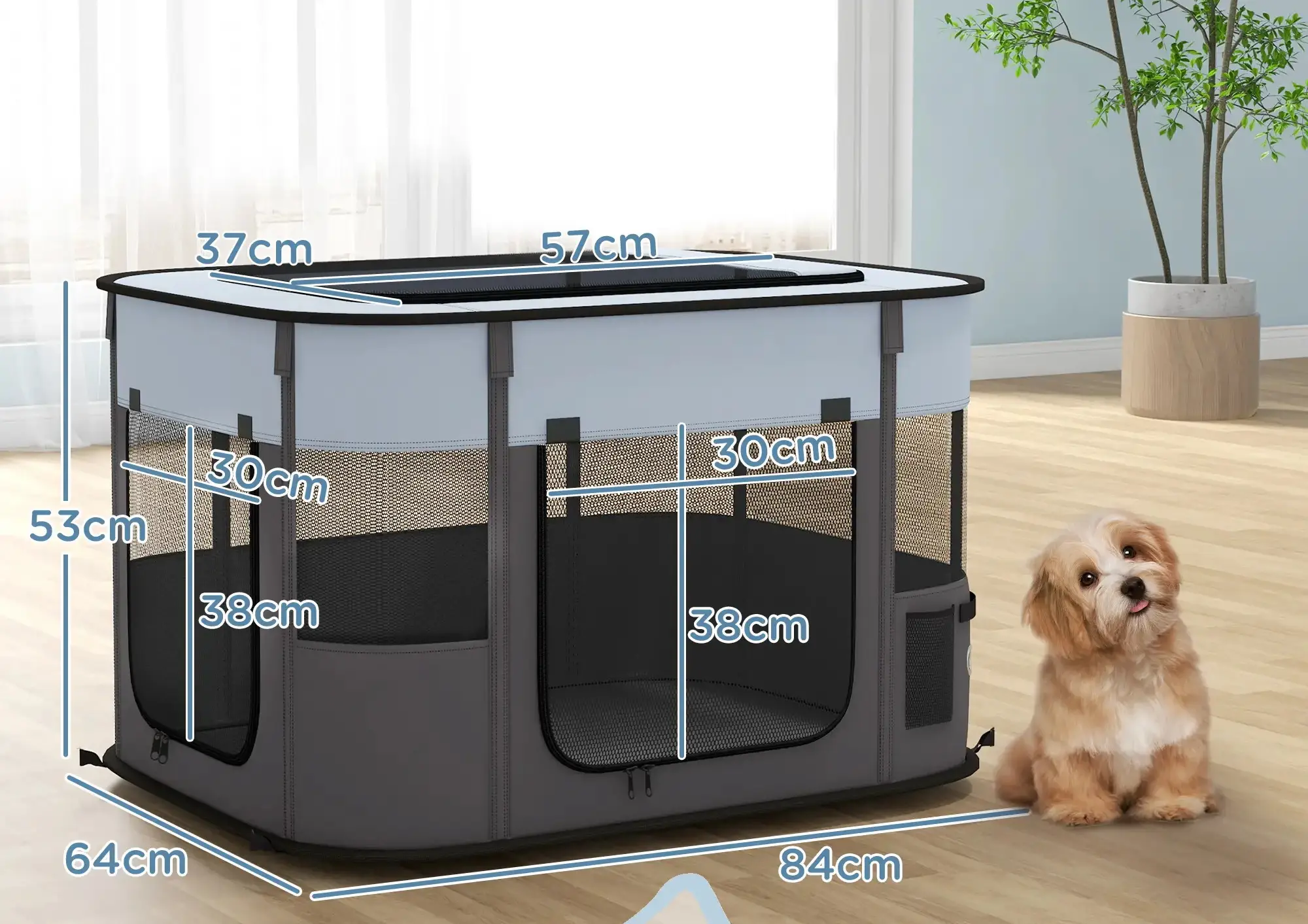 Manej pentru animale PawHut D06-217V01GY (Grey/Black)