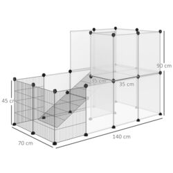 Модульная клетка для животных PawHut D51-259 140x70x90cm (Black) Thumb