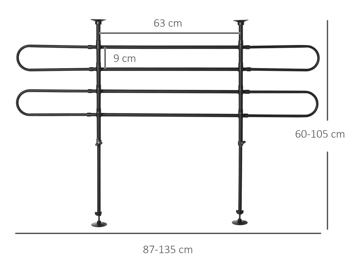 Grilaj separator pentru caini PawHut D00-002V01 (Black) - 9
