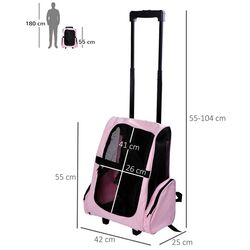 Carucior rucsac pentru animale PawHut D1-0080 (Pink) Thumb