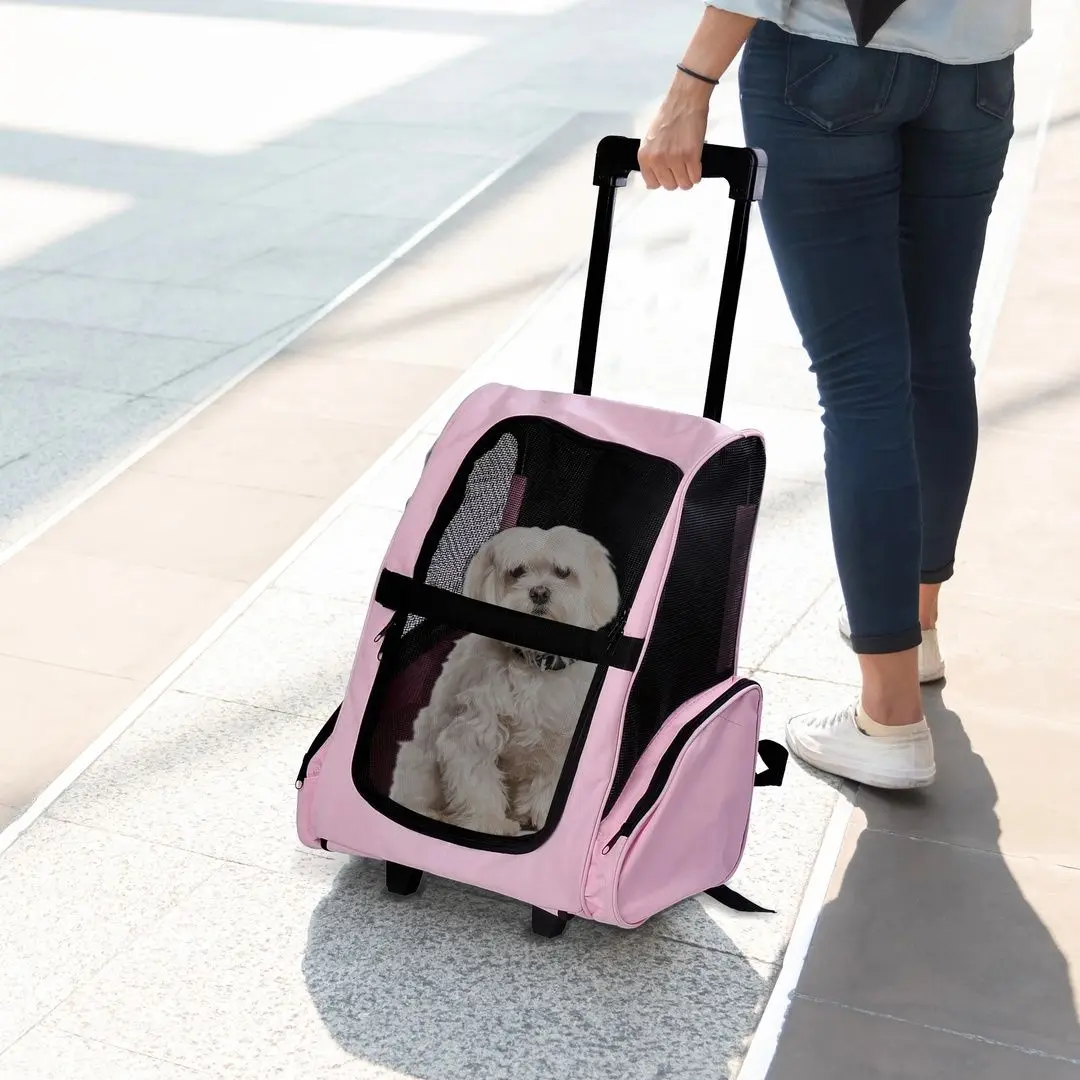 Carucior rucsac pentru animale PawHut D1-0080 (Pink)