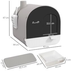 Litiera pentru pisici PawHut D31-050V00LG (Grey) Thumb