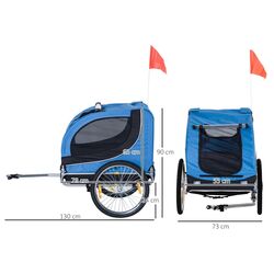 Велосипедный прицеп для животных PawHut B4-0003-008 (Blue/Black) Thumb