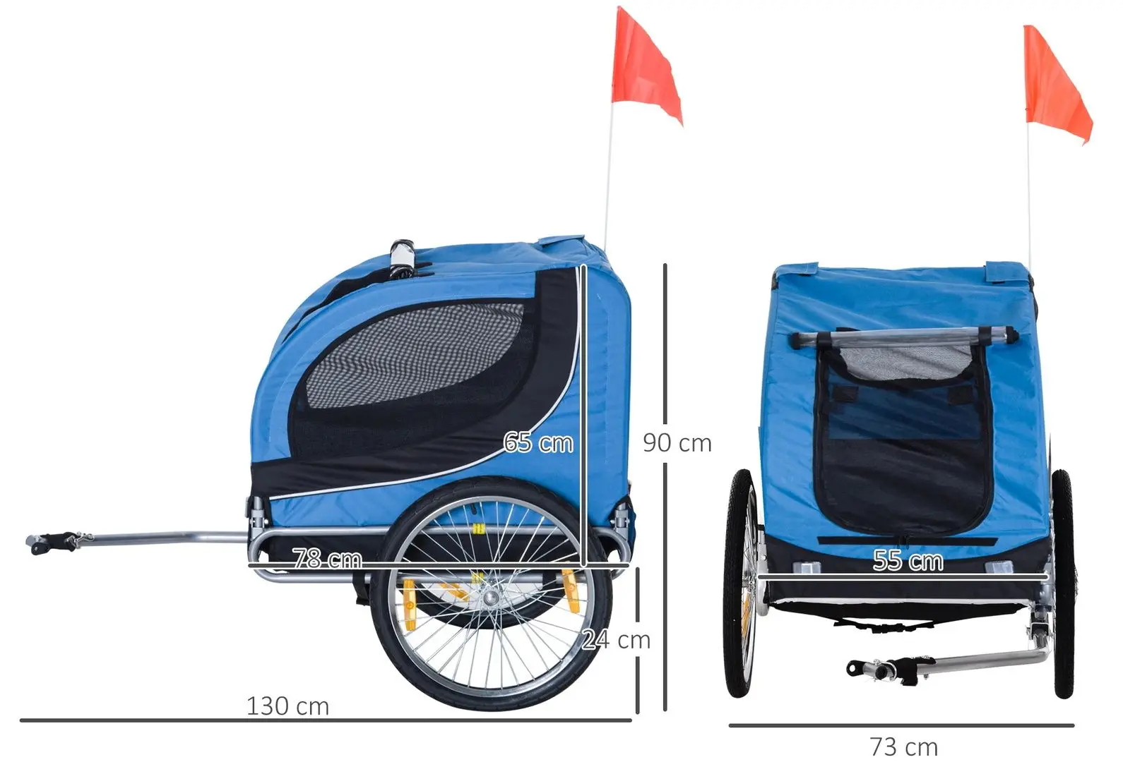 Велосипедный прицеп для животных PawHut B4-0003-008 (Blue/Black)