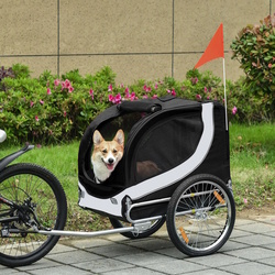 Remorca de bicicleta pentru animale PawHut B4-0003-029 (Black/White) Thumb