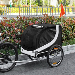 Remorca de bicicleta pentru animale PawHut B4-0003-029 (Black/White) Thumb