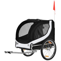 Remorca de bicicleta pentru animale PawHut B4-0003-029 (Black/White)
