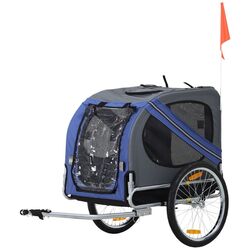 Remorca de bicicleta pentru animale PawHut D00-098BU (Blue/Grey)