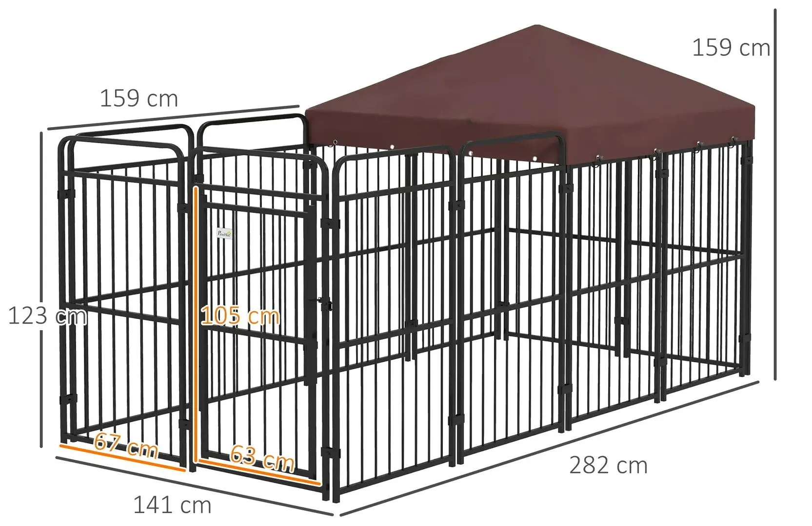 Загон для домашних животных PawHut D02-175V00BN (Black/Brown)