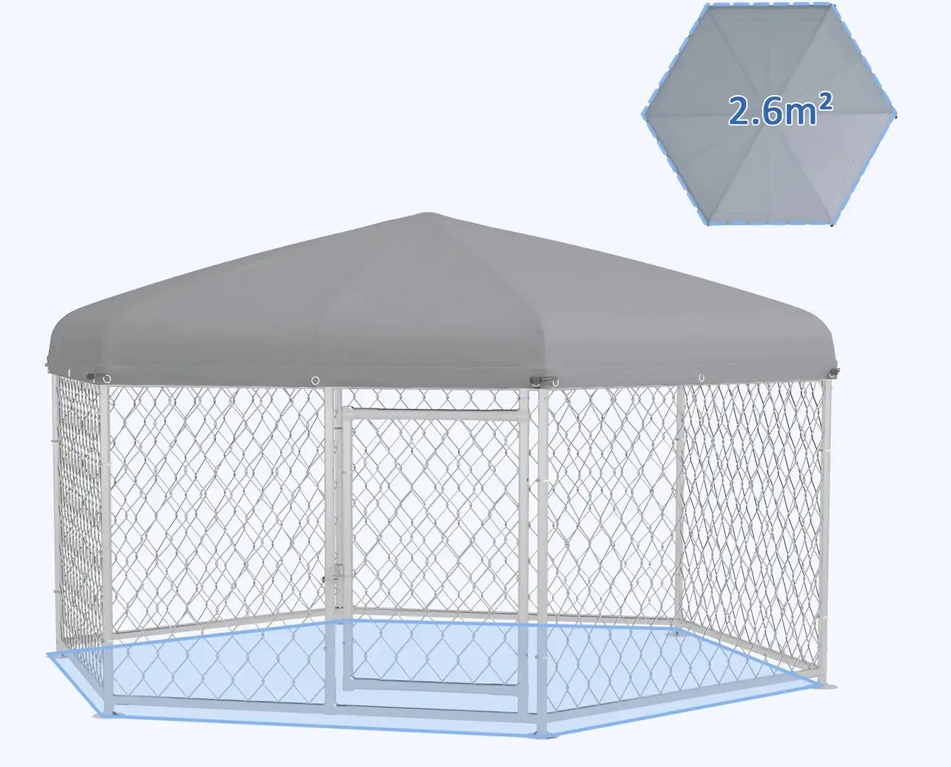 Загон для домашних животных PawHut D02-181V04SR (Silver/Grey)