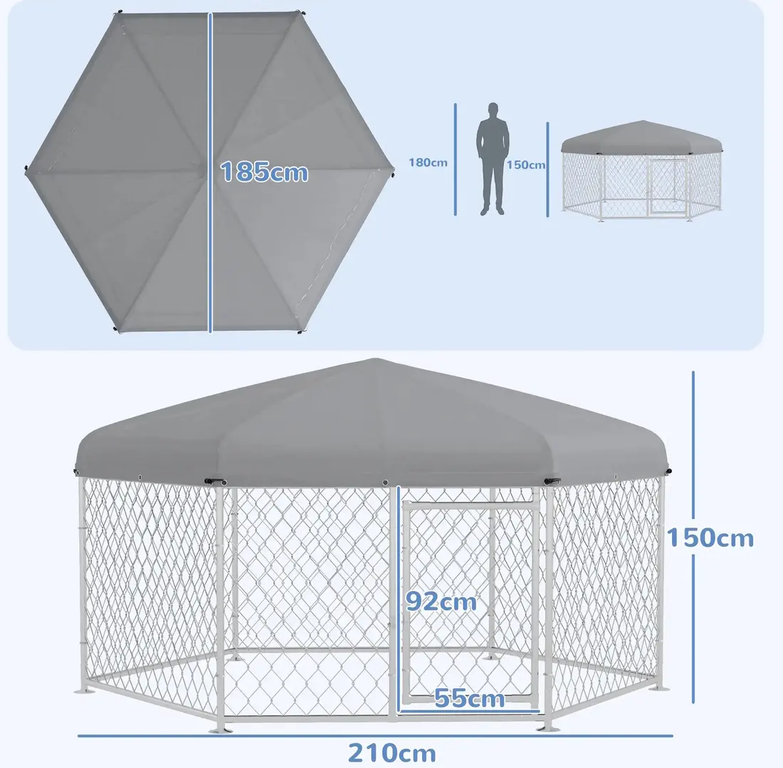 Загон для домашних животных PawHut D02-181V04SR (Silver/Grey)
