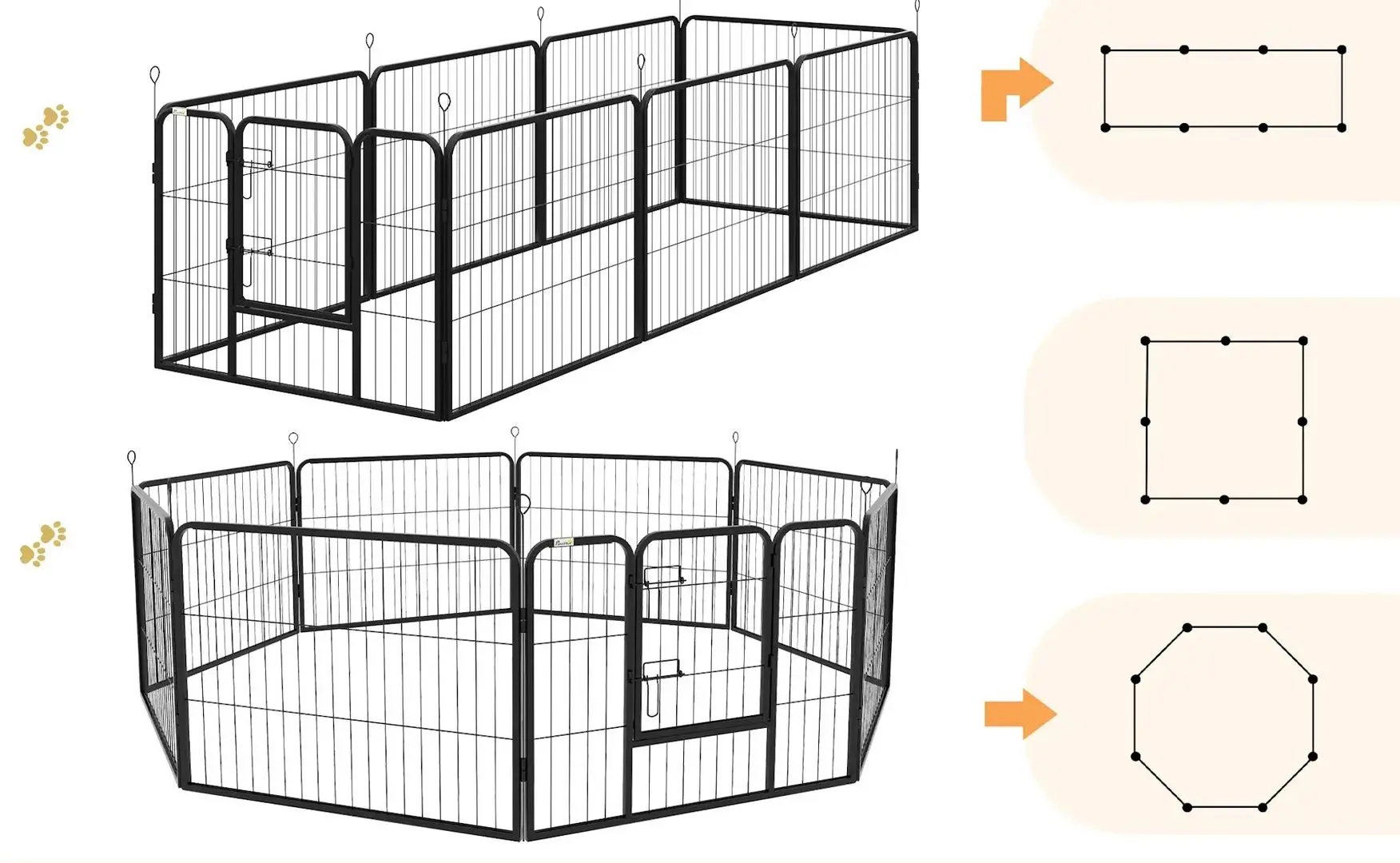 Загон для домашних животных PawHut D06-107V02BK (Black)