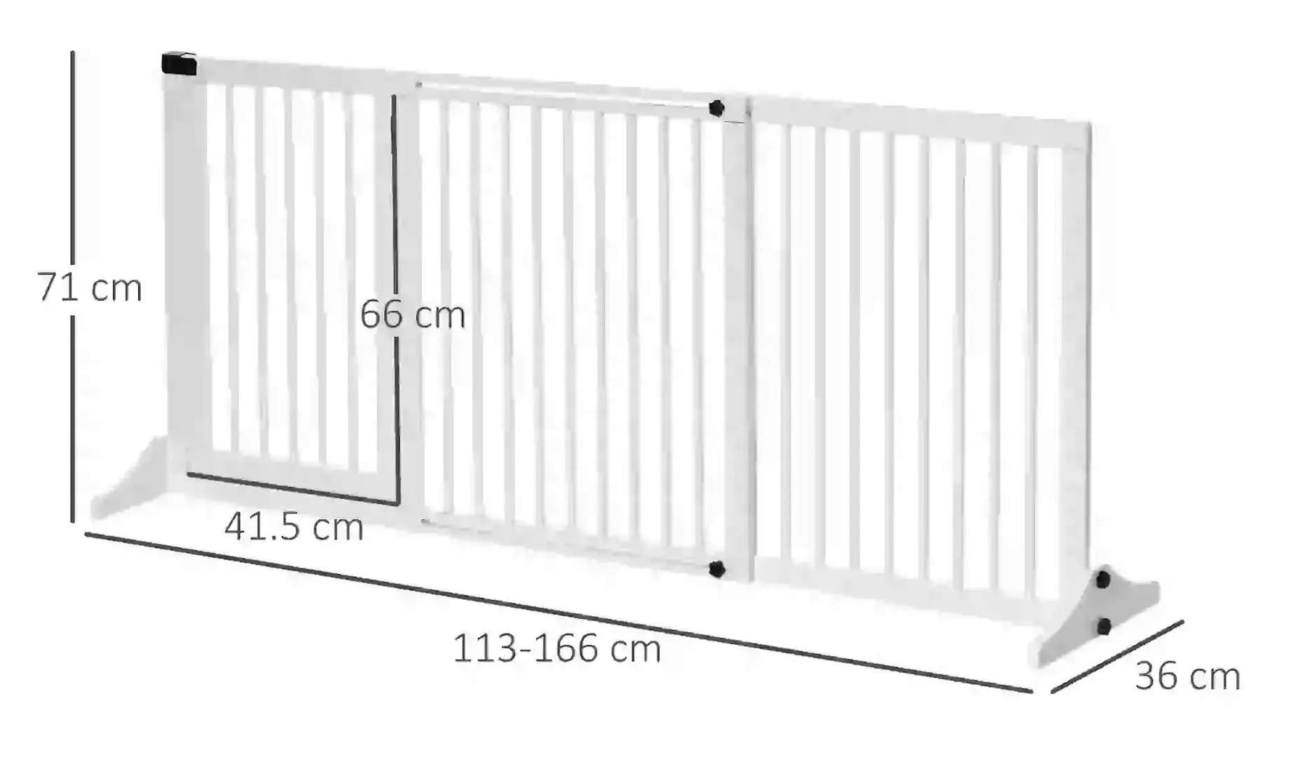 Bariera de protectie pentru animale PawHut D06-079V01WT (White)