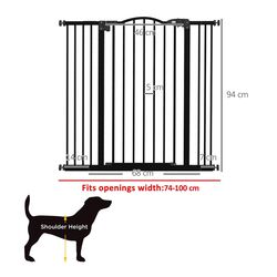 Bariera de protectie pentru animale PawHut D06-094V03BK (Black) Thumb