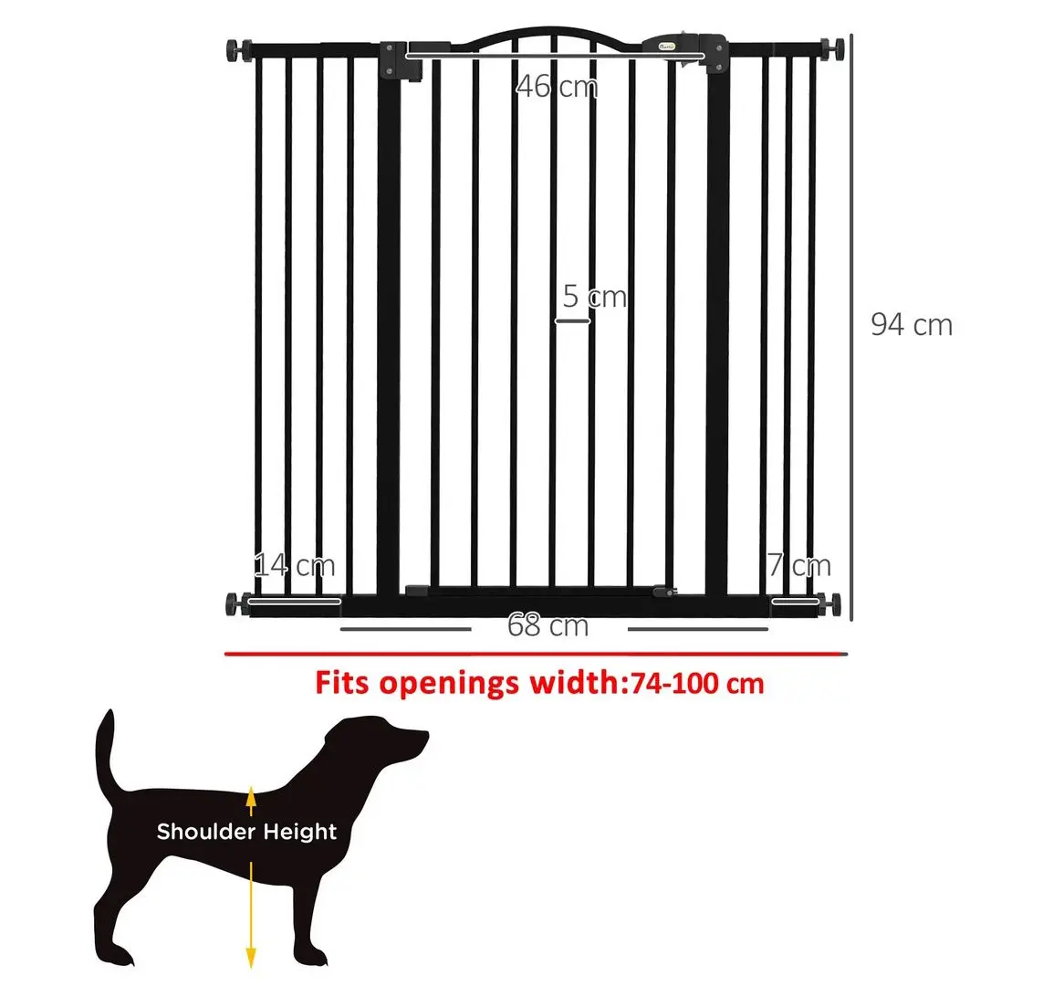 Bariera de protectie pentru animale PawHut D06-094V03BK (Black)