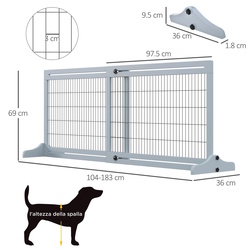 Bariera de protectie pentru animale PawHut D06-119GY (Grey) Thumb