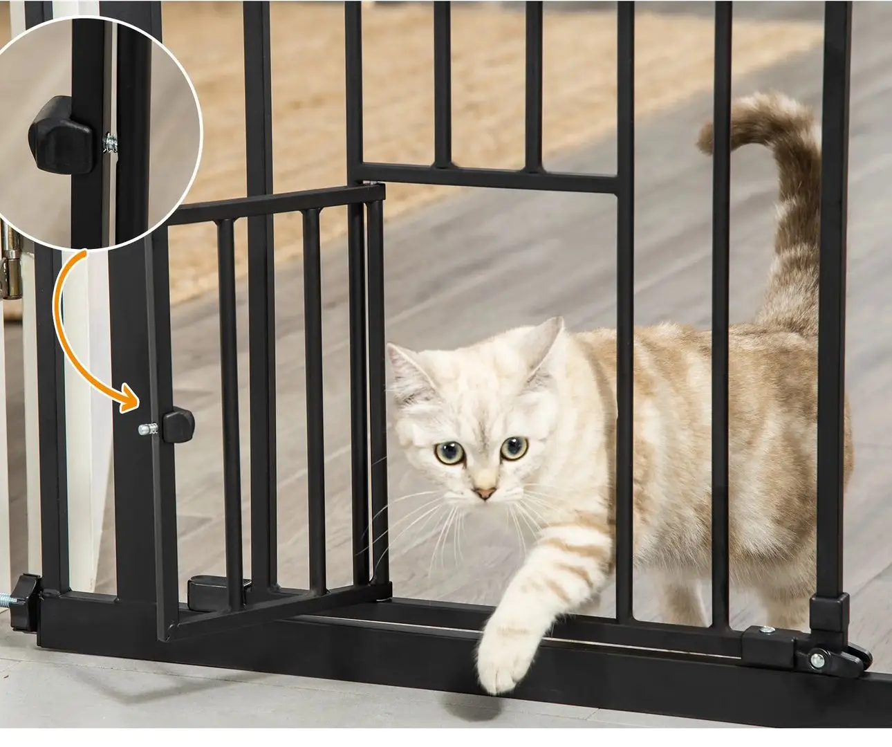 Bariera de protectie pentru animale PawHut D06-124 (Black)